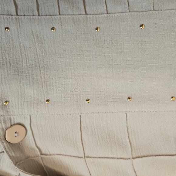 Blast Womens Casual Button up 3/4 Slv Embellished Pin Tucks Collard Blouse SZ 2X - Picture 3 of 8